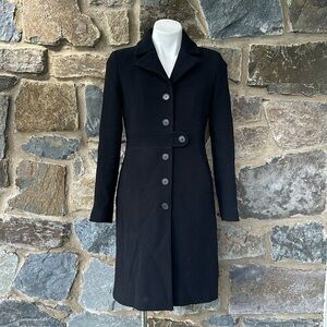 J. Crew Vintage Long Sleeve Insulated Wool Blend Coat in Black Size 6